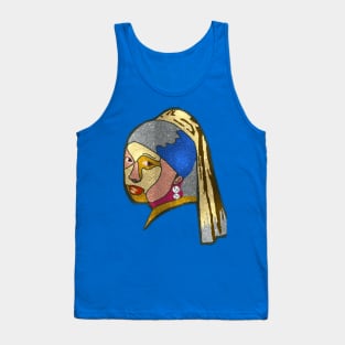 Girl with A Pearl Earring Sparkly Tank Top